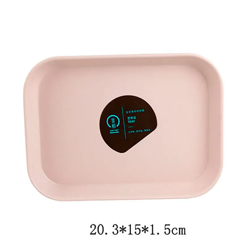 Nordic Innovative Geometric Storage Trays Tea Breakfast Bread Plastic Combination DesktopTray Home Organizer Decorative Tray - Цвет: 8Rectangle-Pink