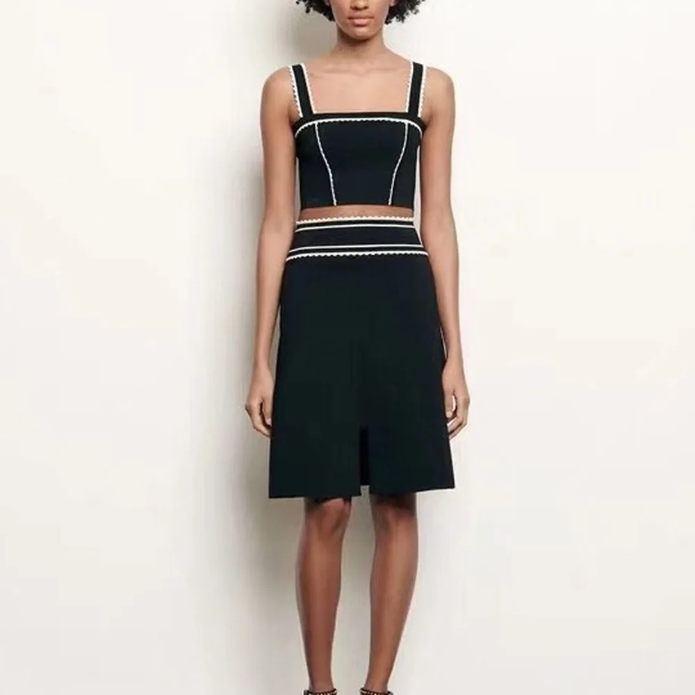 

2020 New Spring and Summer Lace Aristocratic Temperament Slim A-line Knit Skirt