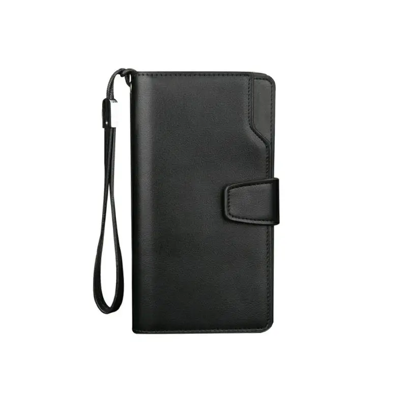 Многофункциональный мужской ретро-клатч из искусственной кожи, сумка бойфренда, сумочка - Цвет: Черный