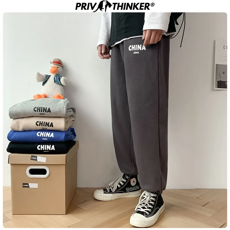 Privathinker мужские осенние зимние свободные спортивные штаны, мужские цветные теплые широкие шаровары, мужские корейские модные свободные брюки