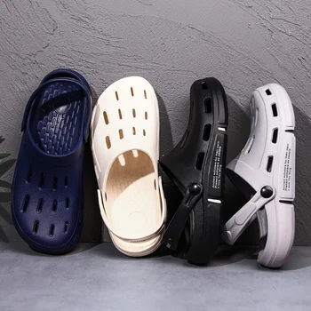 

Size 40-45 Garden Clog Shoes Men's Quick Dry Casual Home Slippers Male Beach Sandals Anti Skid Bathroom Slippers