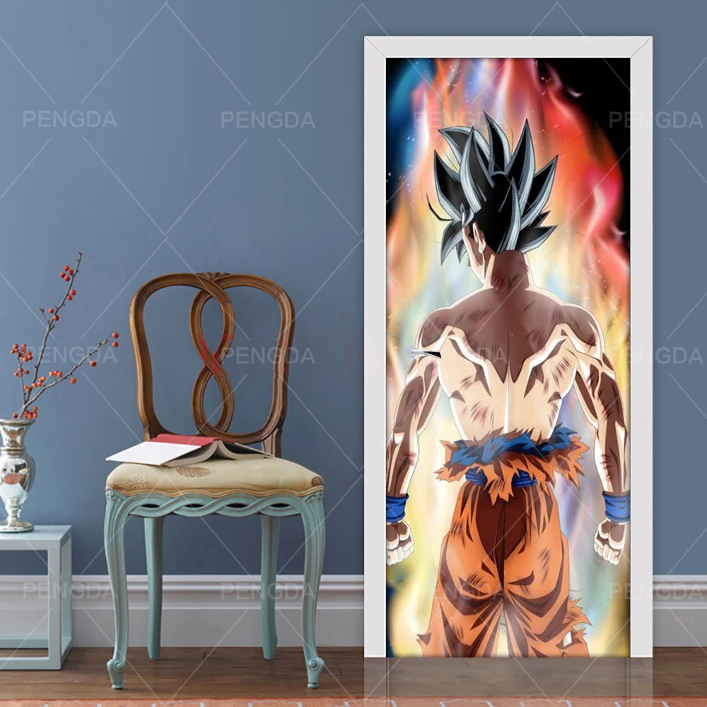 Наклейка на дверь самоклеющаяся анимация Жемчуг дракона Diy печать картина настенный Декор для дома Фреска гардероб переводная бумага для обновления интерьера
