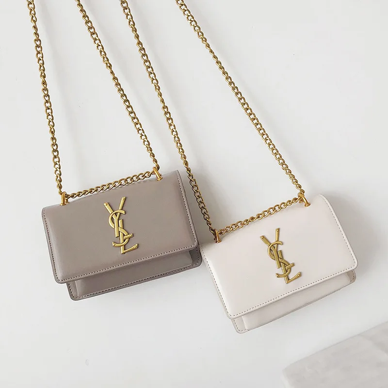 

Square Sling Bag Women's 2019 New Style Chain Trend WOMEN'S Bag Korean-style Women's Solid Color One-Shoulder Cross-body WOMEN'S