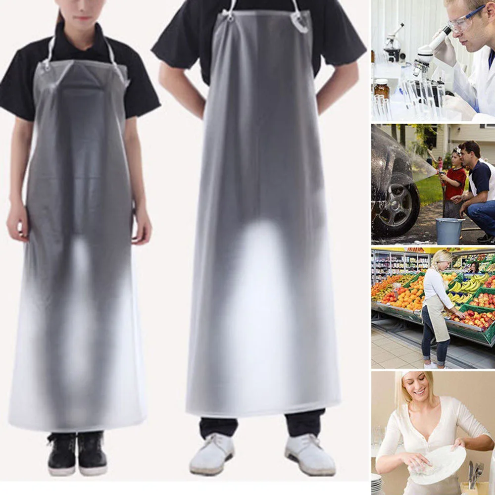 US Transparent Frosted PVC Vinyl Waterproof Oil Resistance Apron Kitchen Cooking 