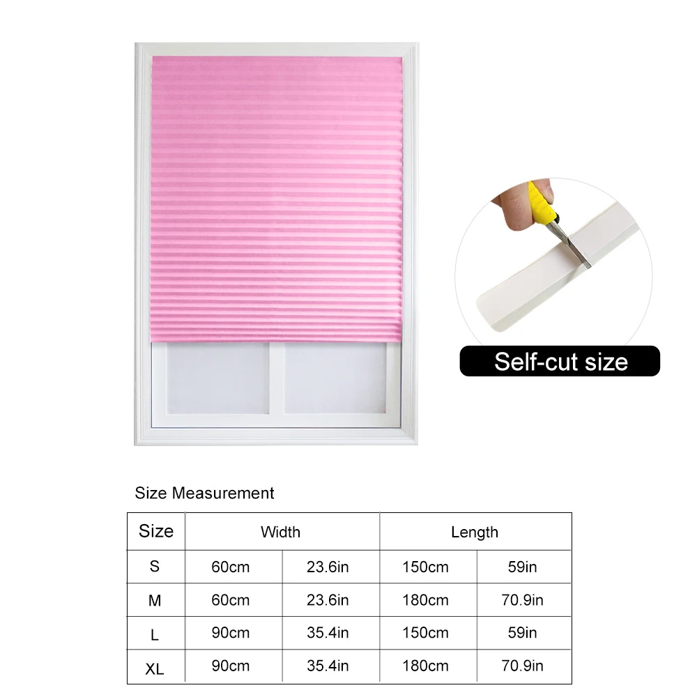 Self-Adhesive Pleated Blinds Curtains For Window Half Blackout Windows Curtain For Bathroom Balcony Shades For Living Room