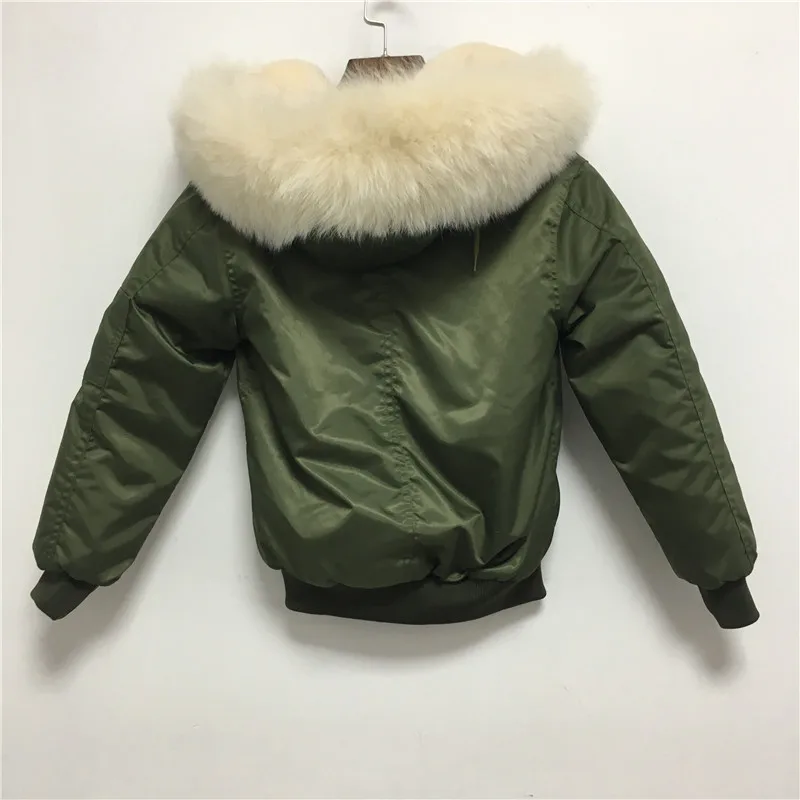 Army-Green/короткая куртка для мальчиков; белое пальто с воротником из натурального меха енота; теплая куртка с подкладкой из искусственного меха; большие размеры;