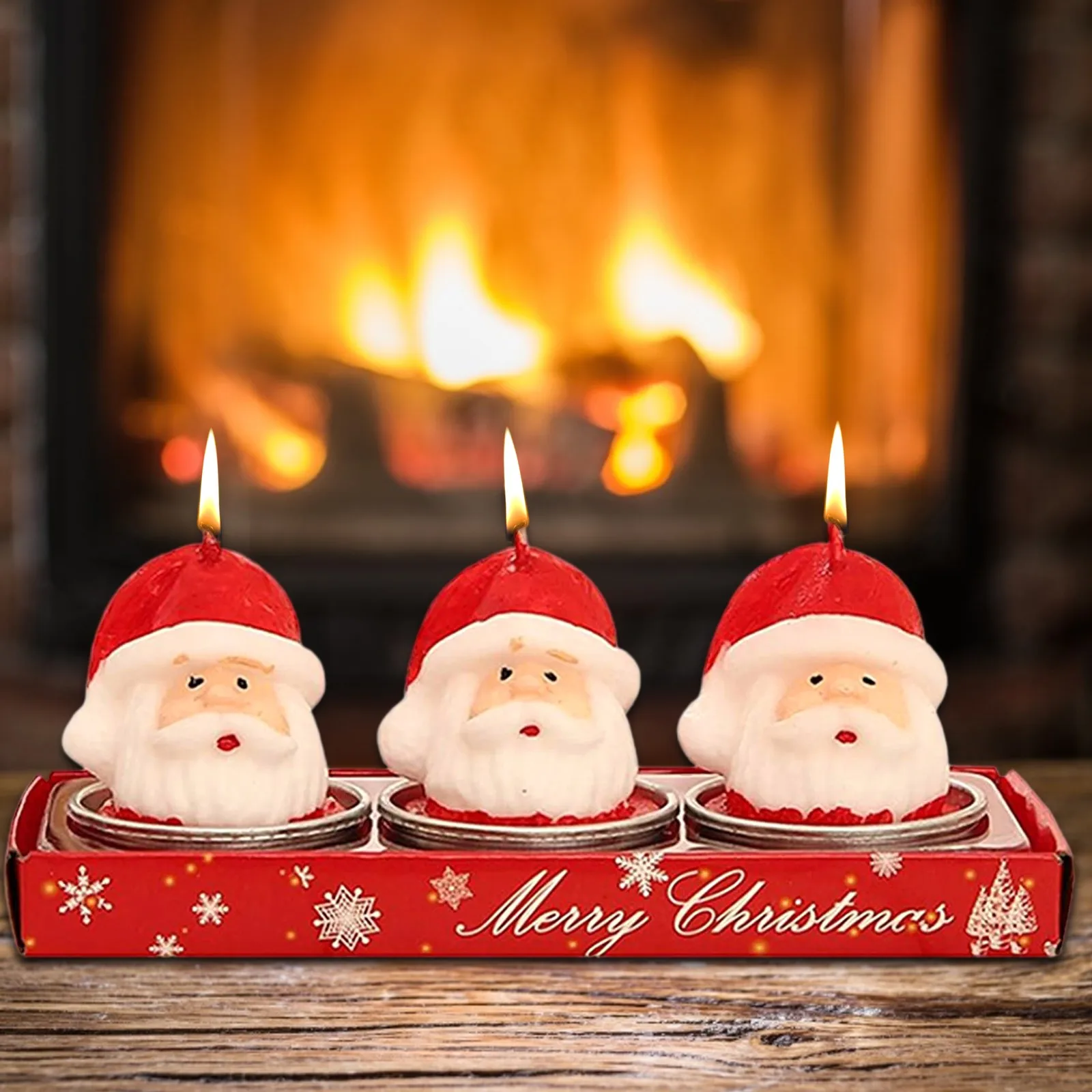 3pcs Christmas Children's Candle Decoration Set Eve Party Hang Decorations For Home Noel Natal New #12 | Дом и сад