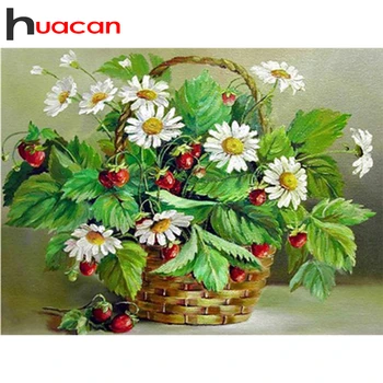 

Huacan Diamond Embroidery Flowers Diamond Painting Full Square Drill Fruit Diamond Mosaic Cross Stitch Decoration Beadwork