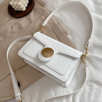 

Alligator Pattern PU Leather Handbags Simple Solid Color Shoulder Bags Female Travel Fashion Crossbody Bag Small Bag