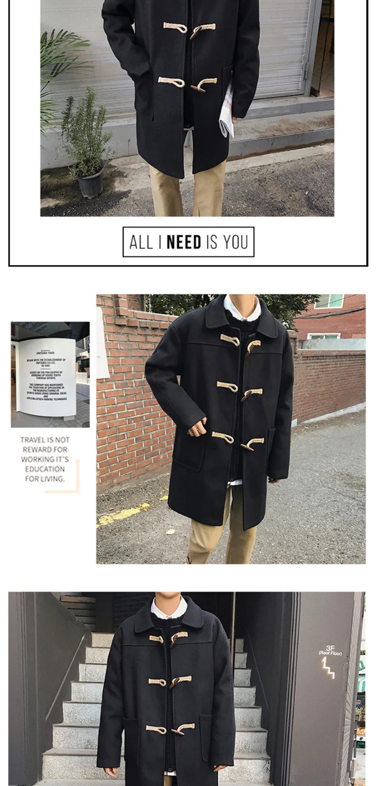 Тренчкот полная длина шерсть овчина мужские зимние куртки и пальто Techwear Giacca Invernale Uomo Jaket Homme Student GG50dy