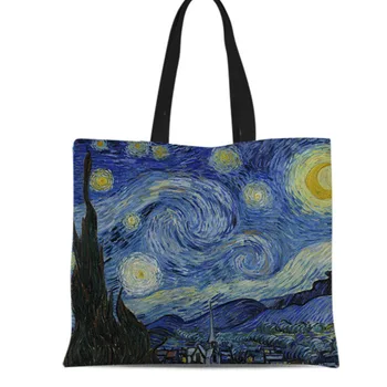 

Oil Painting Art Shoulder Bags Girls High Street Sunflower Pattern One-shoulder Canvas Handbag Female Summer Large Bags