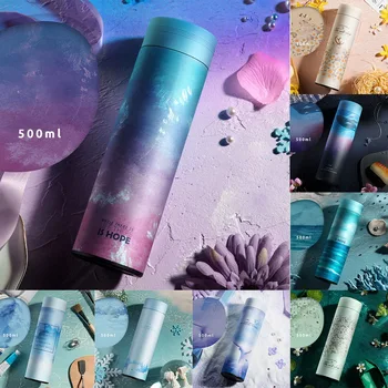 

500ML Vacuum Flask Tea Mug With Infuser Thermos Travel Coffee Tumbler 304 Stainless Steel Thermos Insulated Water Bottle