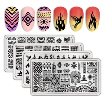 

BORN PRETTY Nail Stamping Plates 304 Stainless Steel Mix Pattern Geometric Flower Nail Art Image Stamp Template Nails Tool