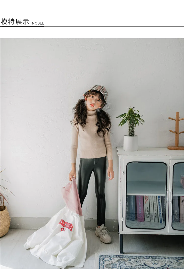 Winter Turtleneck Solid Sweaters Teenage Girls Knit Tops Kids Clothing Autumn Baby Big Girl Long Sleeve Sweater Clothes