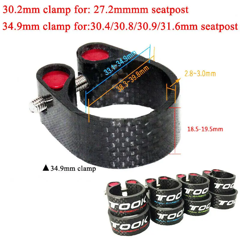 Mountain Bike Seat Clamps Carbon Fiber Seatpost Clamp road MTB Bike Aluminium SeatClamp Bicycle Accessories