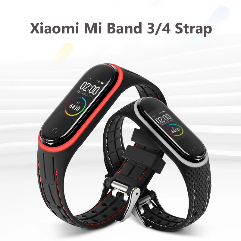 Pulseira de Silicone para mi Bracelete para mi 3 e 4 Band Correia Smart 3 4 Nfc Acessórios mi Band4