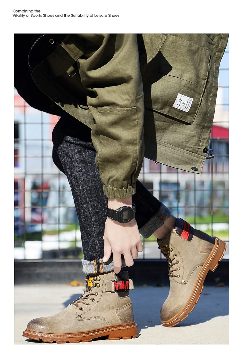 Designer Men's Boots Quality Cowhide Leather Plush Warmth Snow Boots Outdoor Comfortable Non-slip Men's Shoes Big Size 38-48