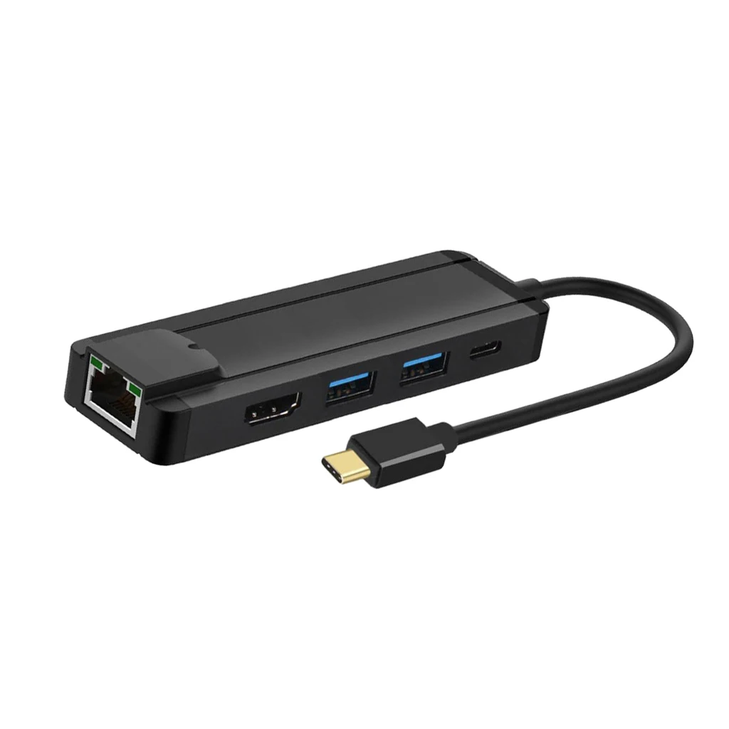 Многопортовый концентратор типа C USB 3,0 USB-C Зарядка 4K HDMI RJ45 Ethernet конвертер