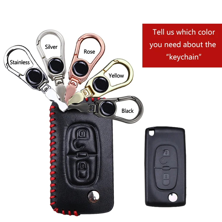 Чехол для ключей из натуральной кожи для Citroen C4L C2 C3 C4 C5 C6 C8 Xsara Picasso Elysee Berlingo Jumpy - Название цвета: Red 2 For Citroen