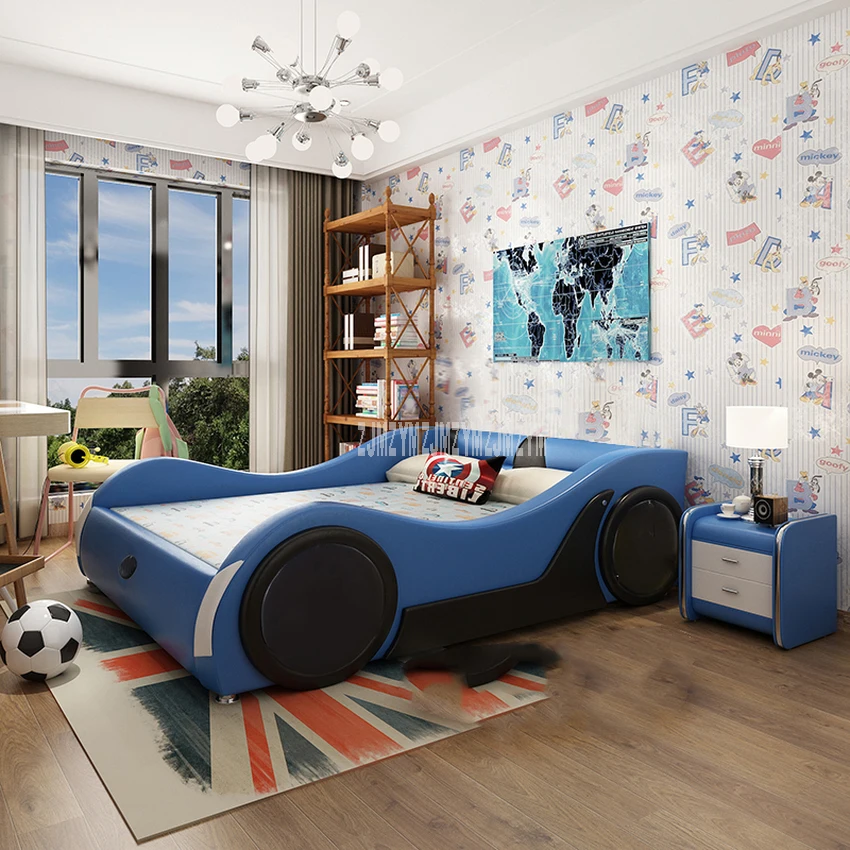Cute 1.2m/1.5m/1.8m Car Design Children Bed With Mattress Bedside Cabinet Home Bed Child Bedroom Furniture Solid Wood Leather Cute 1.2m/1.5m/1.8m Car Design Children Bed With Mattress Bedside Cabinet Home Bed Child Bedroom Furniture Solid Wood Leather