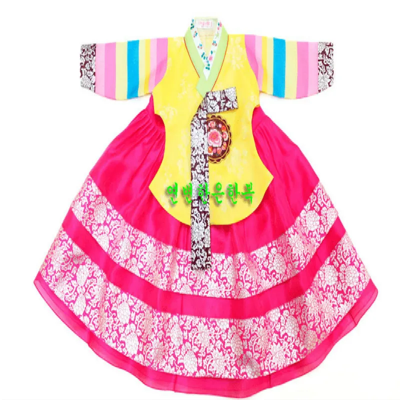 

Детское платье с вышивкой Hanbok для девочек, традиционный костюм для косплея с длинными рукавами и этническим танцем, бесплатная доставка, платья для девочек