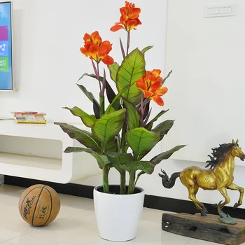 

Artificial Plant Home Decor Fake Canna Pot Decoration Not Contain Vase