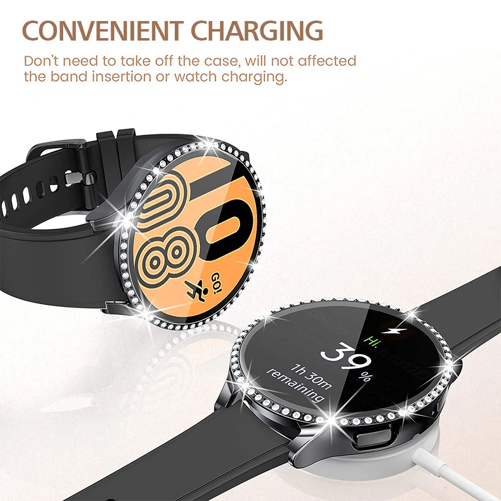 Screen Protector Case For Samsung Galaxy Watch 4, Shock-Proof Bumper Crystal Diamond Full Cover for Galaxy Watch 4 40MM 44MM