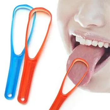 

Fashion Tongue Cleaner Soft Dental Care Brush Scraper Handle Oral Clean Double-sided Hygiene Portable