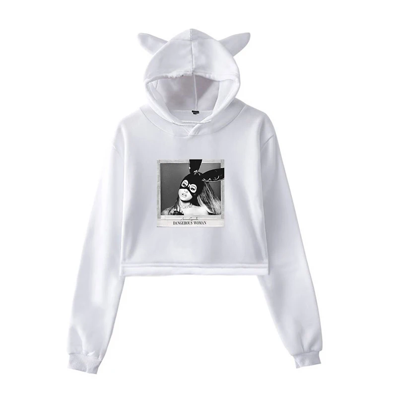 902-5 Ariana Grande, укороченная Женская толстовка, Harajuku, толстовки, розовая одежда, пуловер, толстовка для девочек-подростков, уличная одежда, топы - Цвет: 902-5
