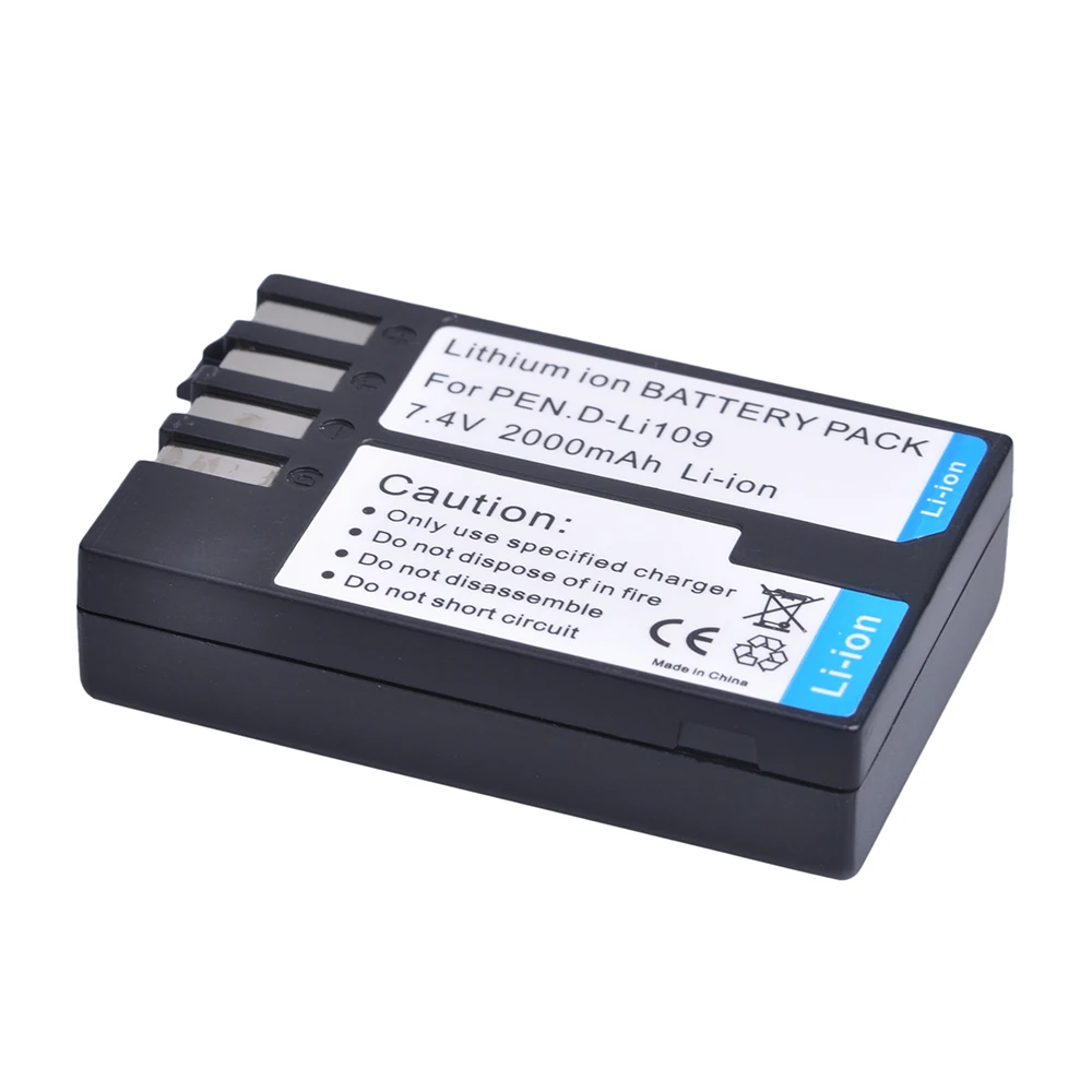 

1pc 2000mAh D-Li109 D Li109 DLi109 Camera Battery for Pentax Kr K-30 K-50 K-500 K-2 K-S1,Kr K30 K50 K500 K2 KS1 battery