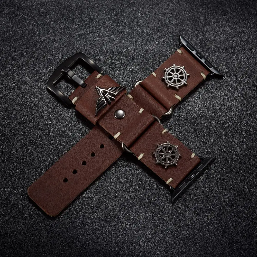 Color 2 Ремешок для Apple Watch 38 мм 42 мм 40 мм 44 мм, кожаный ремешок с заклепками для замены iWatch, браслет, браслет серии 5 4 3 2 1 - Цвет ремешка: Color 2