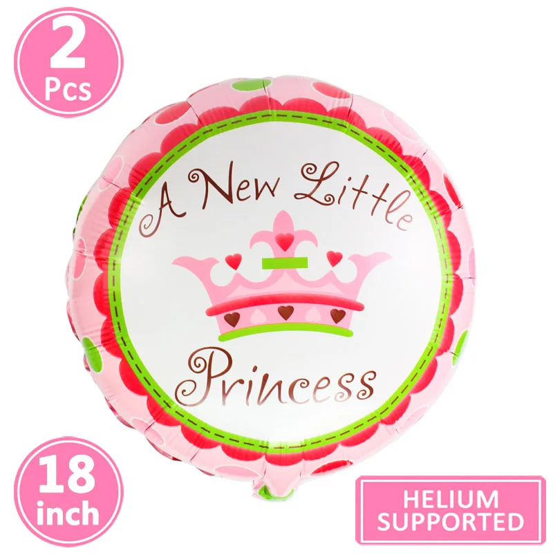 5 шт. милый ребенок душ Фольга воздушные шары Babyshower игры Декор Платье для крестин; украшения его мальчик девочка Пол раскрыть Вечерние - Цвет: 2pcs pink crown