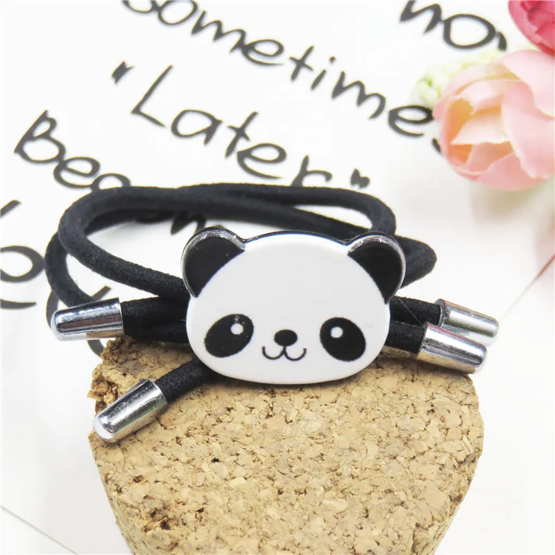 With Hair Ring 1 шт. милые эластичные резинки для волос с пандой для девочек, китайский стиль, заколка для волос, резинки для волос, детские шпильки для волос, аксессуары для женщин - Цвет: With Hair Ring