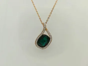 

Fashion Double Circle Zircon Pendant Necklace Rose Gold Color Titanium Steel Jewelry For Woman Gift Never Fade