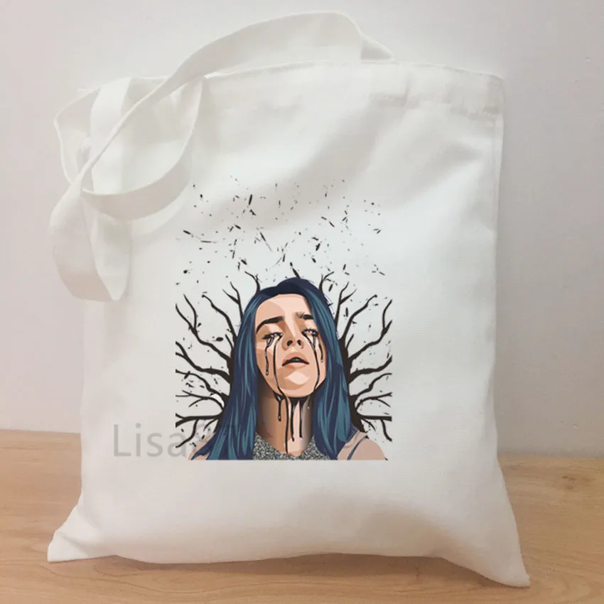 Bad Guy Billie Eilish женская сумка на плечо Повседневная парусиновая когда мы все засыпаем куда мы идём напечатанная Сумка-тоут сумка для покупок