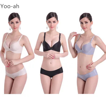 

Yoo-ah Fashion Sexy Bra set Women's push up Underwear Panties Thin breathable bra set comfort Sexy Underwear Brief Set