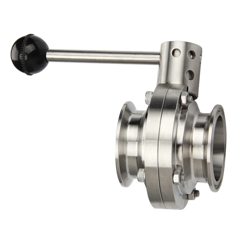 SS304 нержавеющая сталь санитарно 1/" до 4" трехзажимной клапан-бабочка доморощенного пива молочного продукта