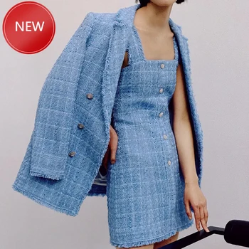 

blazer jackets casual female streetwear suits girls chic women elegant blue blazers 2020 fashion ladies vintage loose