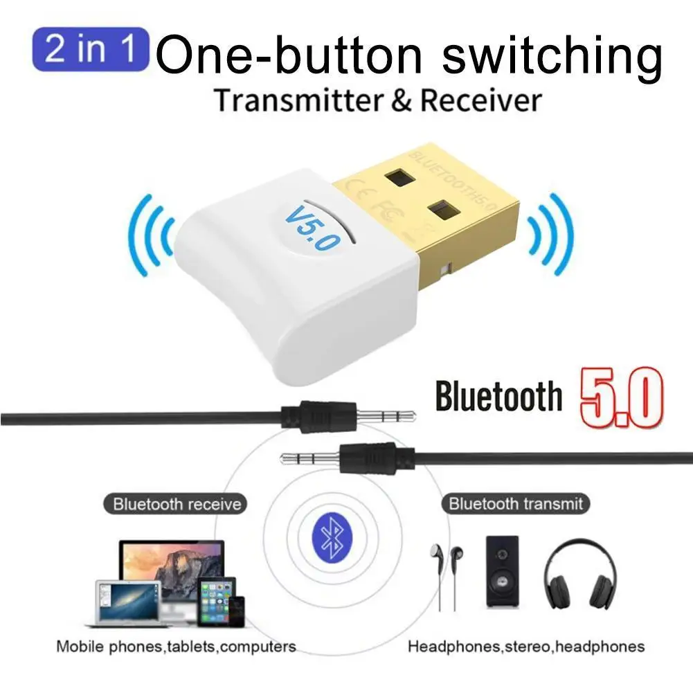 Bluetooth 5,0 адаптер hdmi передатчик и приемник беспроводной ключ USB 2-в-1 Dual Core для портативных ПК MP3 Музыка Аудио наушники Динамик