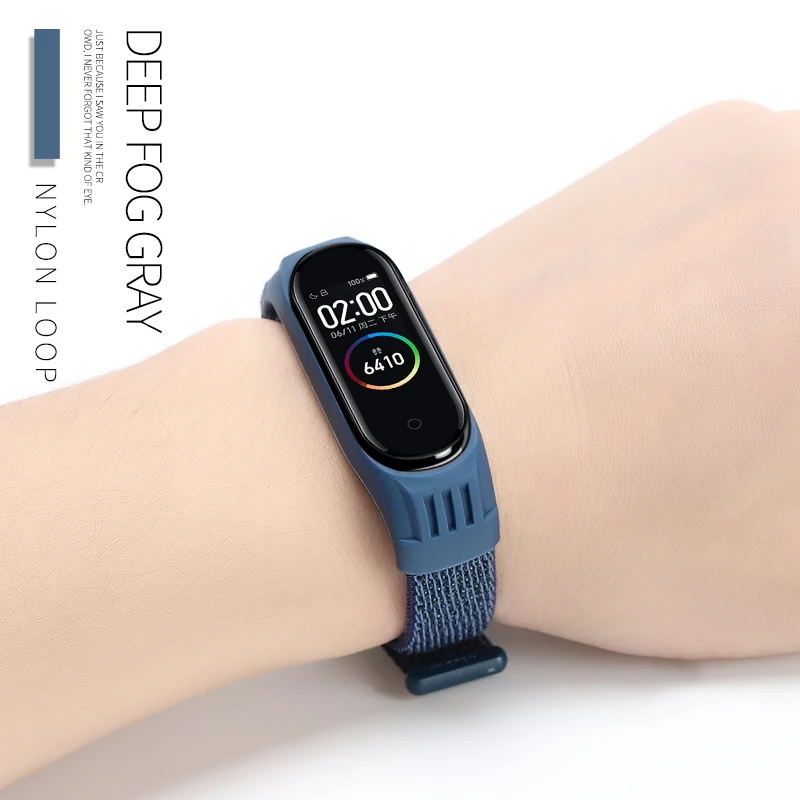 7916 Нейлоновый браслет-петля для mi band 3 4, силиконовый ремешок для xiaomi mi band 3, сменный ремешок для mi band 4, аксессуары - Цвет: 7916