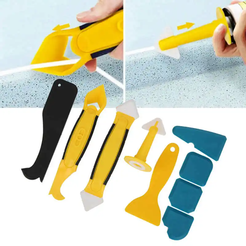 9pcs Sealant Spreader Spatula Scraper Set for Door Caulk Tool Kit