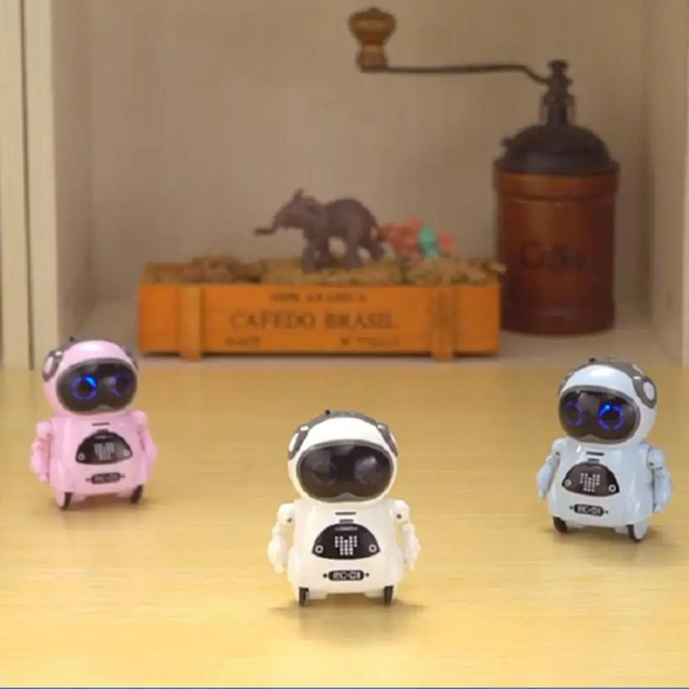 939A Mini Pocket Robot Talking Interactive Dialogue Voice Recognition Record Singing Dancing Telling Story Mini RC Robot Toys Bi