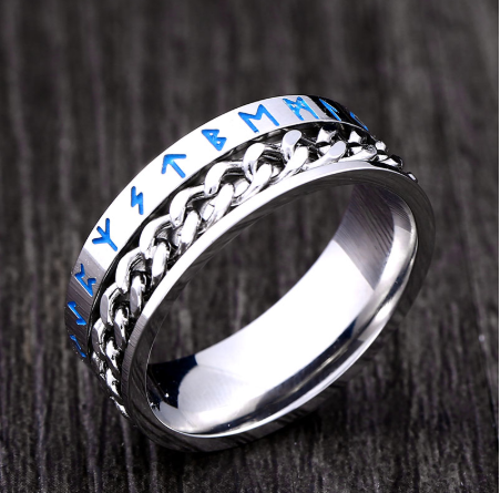 Rune words Odin Norse Viking Rings Stainless Steel Fashion Style For Men Women Jewelry