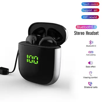 

TWS-WK60 5.0 Bluetooth headset with wireless charging with LCD display charging box support wireless charging for IOS Android