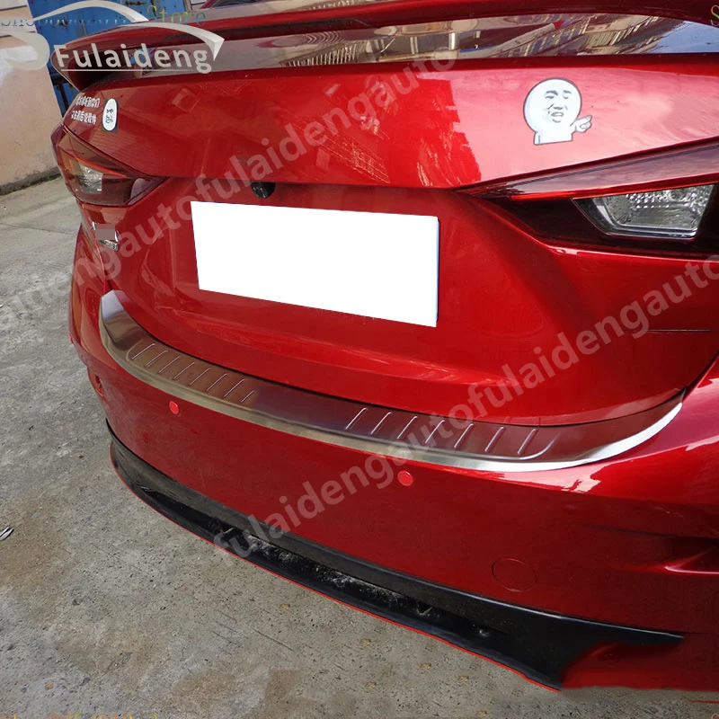 Для Mazda 3 Axela sedan- нержавеющая сталь внешняя задняя Накладка на порог багажника Защитная педаль автомобильные аксессуары