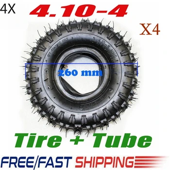 

4pcs Genuine New 3.50/4.10-4" Tyre Tire & Tube for Mini Pocket ATV QUAD Bike 47cc 49cc Riding Lawn Mower Garden Tractor Turf