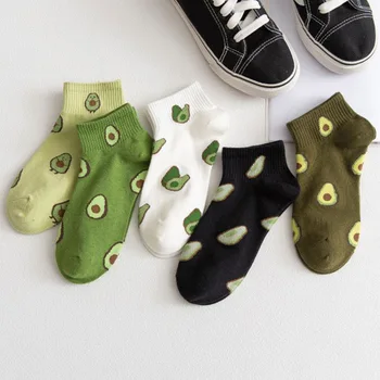 

New Product Avocado Drew Socks Female Japanese Harajuku Style Ins Fruit Korean Cotton Shallow Mouth Socks Kawaii Socks Women