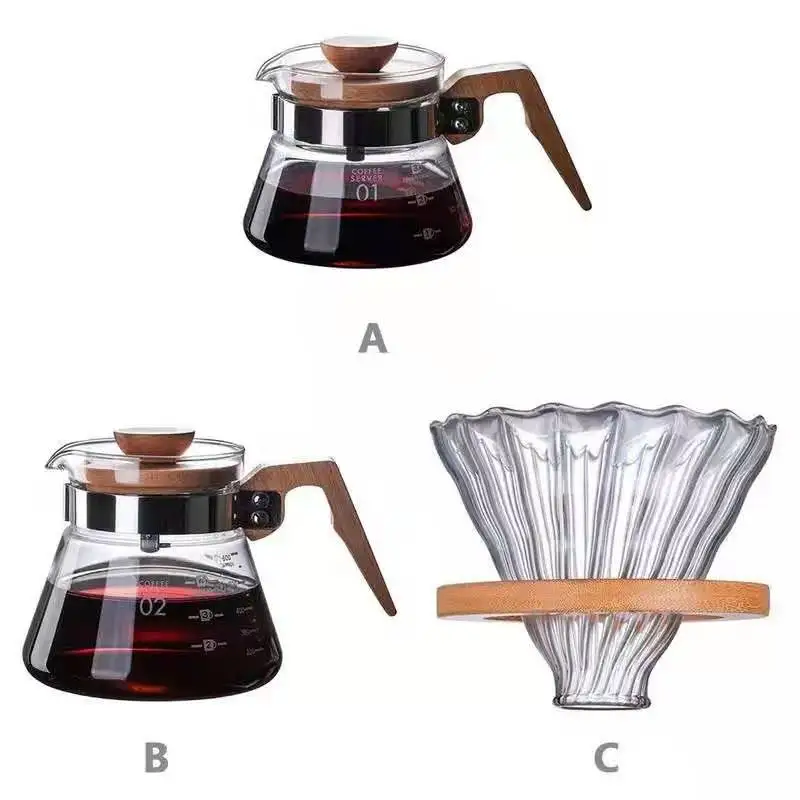 600ml HARIO Japanese style hand-washed coffee sharing pot heat-resistant glass