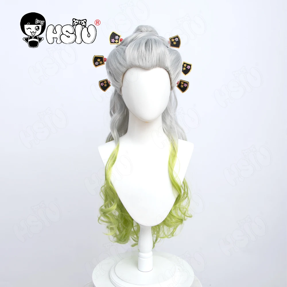 vampire costume women Daki Cosplay Wig Anime Demon Slayer: Kimetsu no Yaiba Cosplay Wig HSIU Silver gradient turquoise long hair halloween outfits