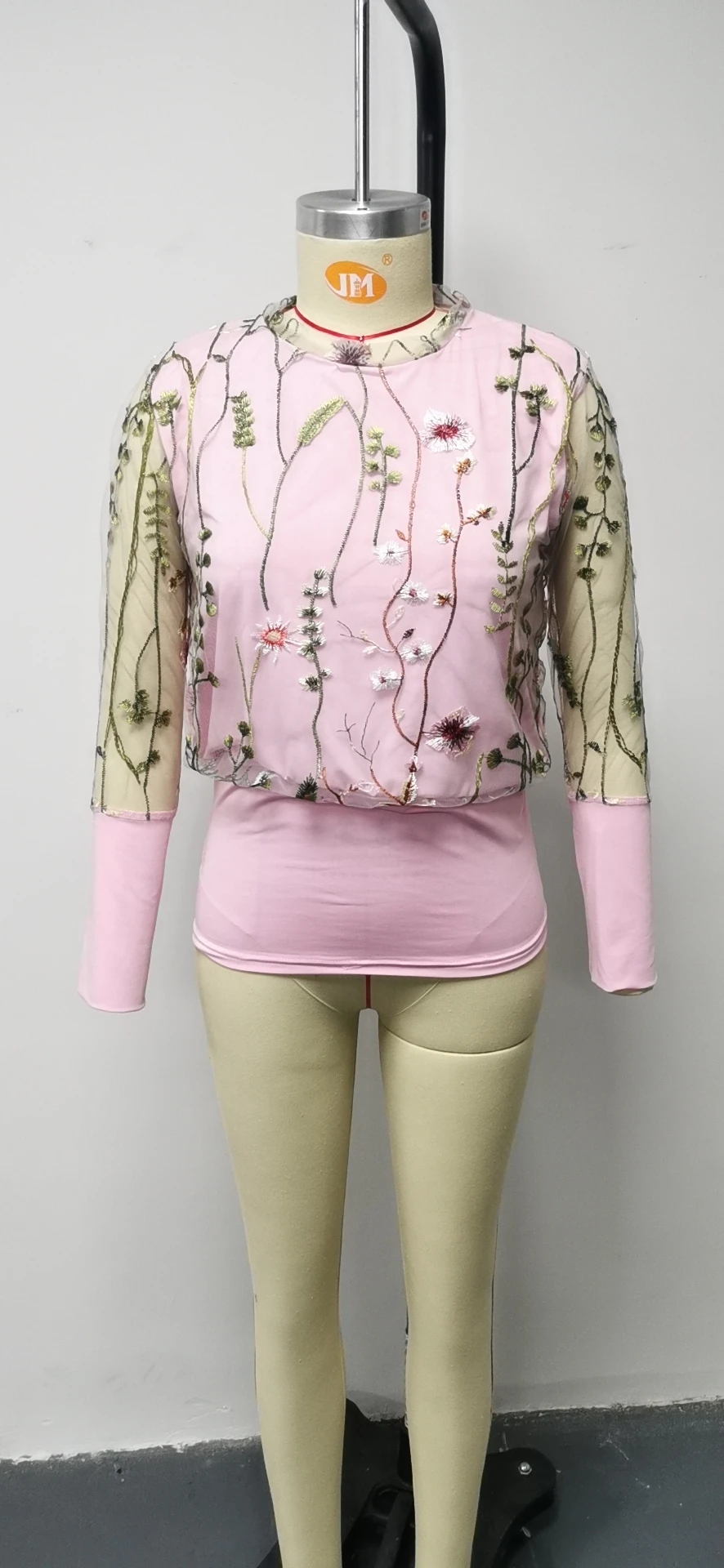Женская блузка с цветочной вышивкой, с длинным рукавом, из прозрачной сетки, пуловер, женские топы, элегантные рубашки с короткими рукавами, блуза с цветочным принтом